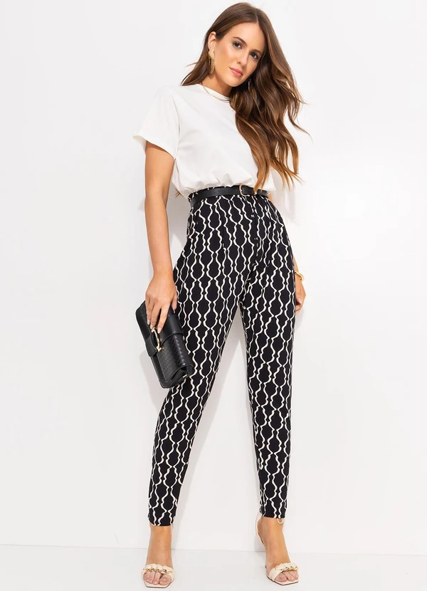 Quintess - Calça Listra Desconstruída em Malha de Viscose 5