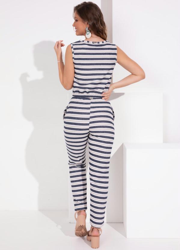 Outlet - Calça Listrada Sustentável com Bolsos 7