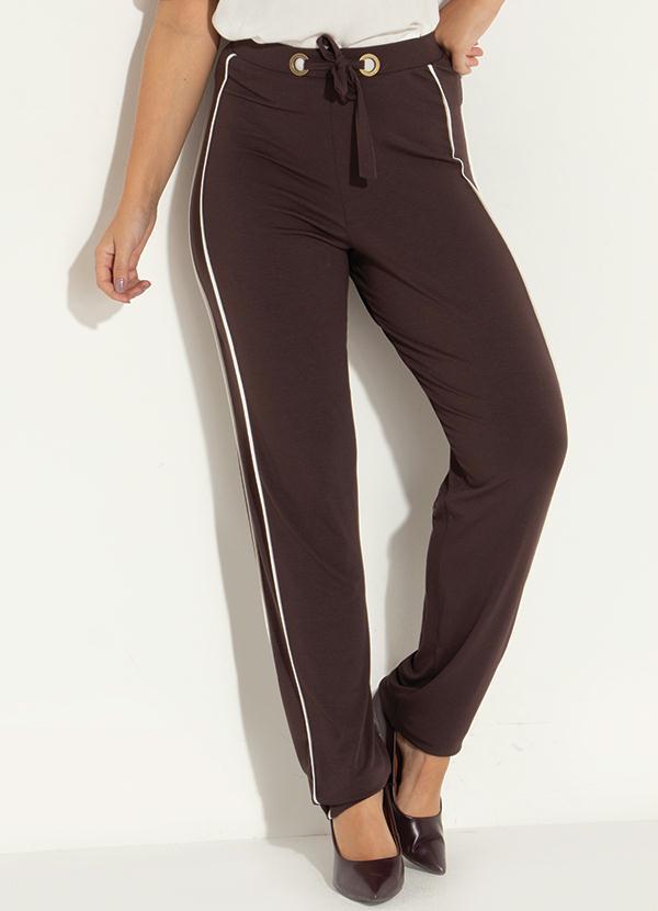 Quintess - Calça Marrom com Amarração na Frente