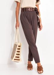 Cal�a Marrom em Malha de Viscose