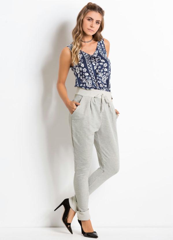 Quintess - Calça Mescla Carrot com Amarração 3