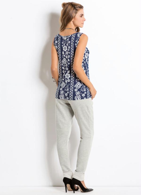 Quintess - Calça Mescla Carrot com Amarração 4