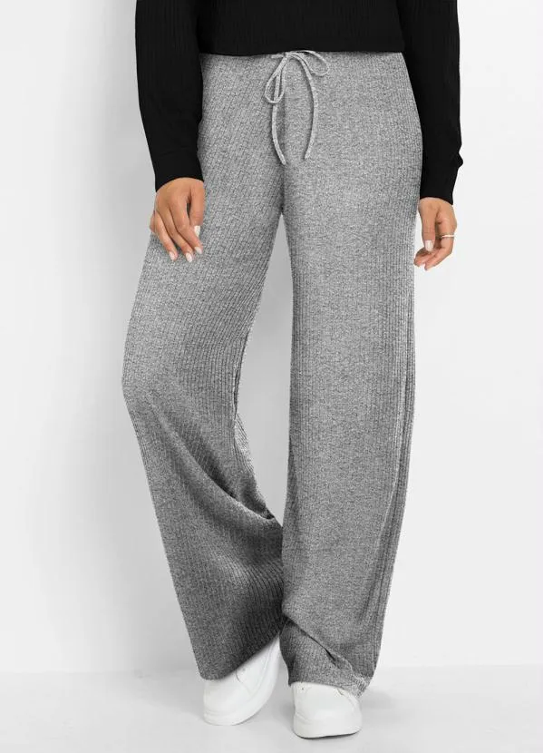 bonprix - Calça Mescla Claro em Canelado 4