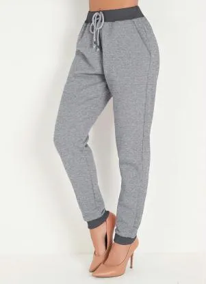 Moda Pop - Calça Mescla com Amarração no Cós - MODA POP