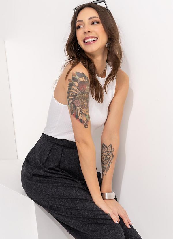 Bimini - Calça Mescla Escuro em Moletinho de Viscose 7