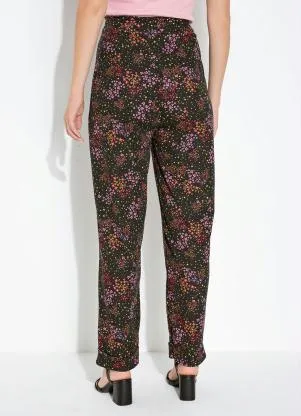 Moda Pop - Calça Mini Floral com Bolsos e Detalhe no Cós - MODA POP