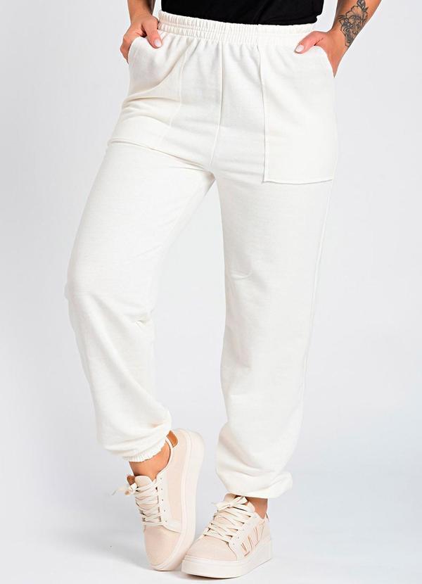 Meu Jeans - Calça Moletinho Jogging Nitt Off White