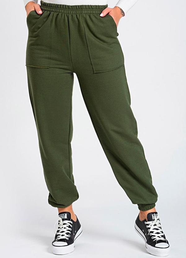 Meu Jeans - Calça Moletinho Jogging Nitt Verde Militar