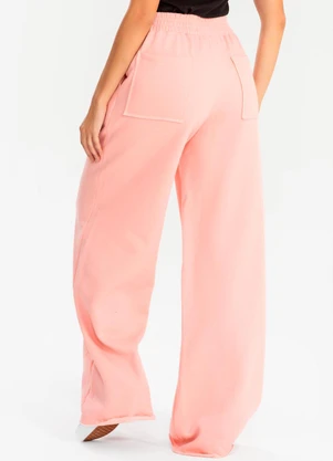 Meu Jeans - Calça Moletinho Wide Leg Tai Blush - MEU JEANS