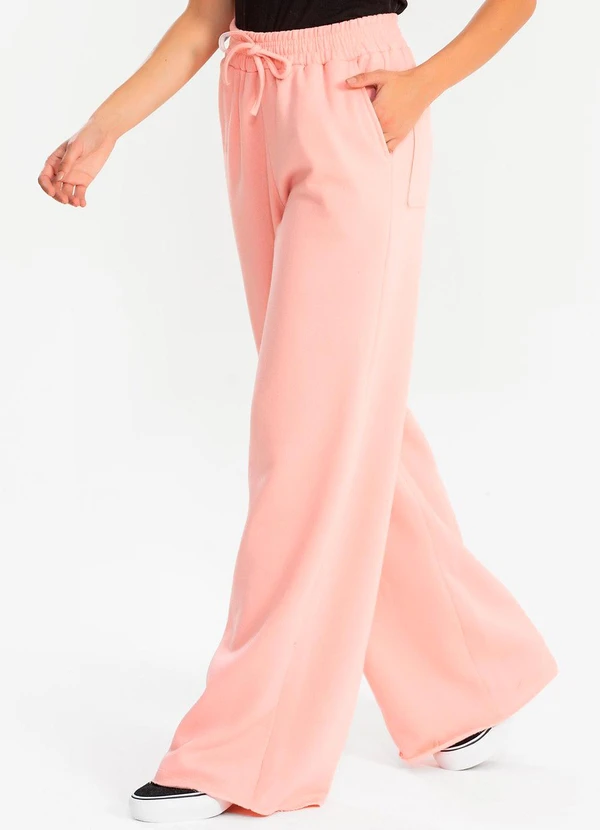 Meu Jeans - Calça Moletinho Wide Leg Tai Blush 4