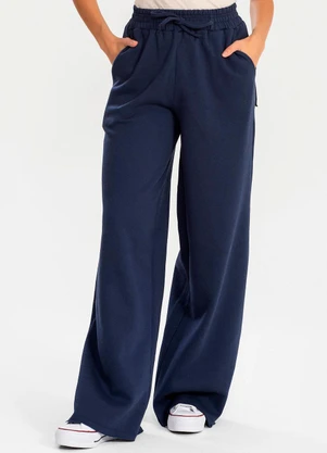 Meu Jeans - Calça Moletinho Wide Leg Tai Marinho - MEU JEANS