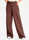 Meu Jeans - Calça Moletinho Wide Leg Tai Marrom - variação: Marrom