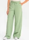 Meu Jeans - Calça Moletinho Wide Leg Tai Marrom - variação: Verde Pistache