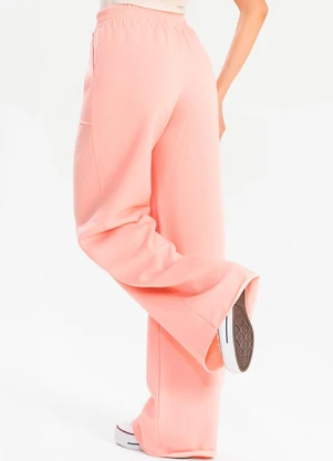 Meu Jeans - Calça Moletinho Wide Leg Val Blush - MEU JEANS