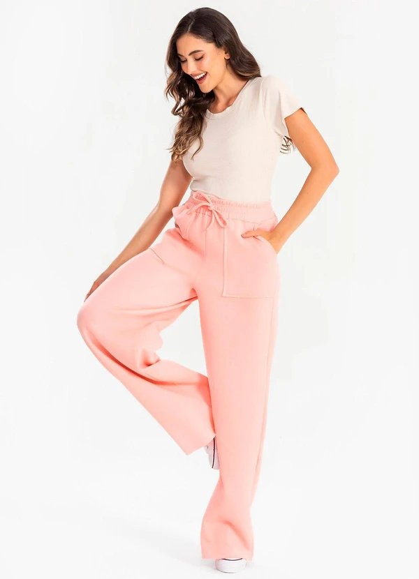 Meu Jeans - Calça Moletinho Wide Leg Val Blush 3