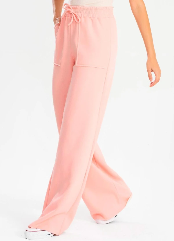 Meu Jeans - Calça Moletinho Wide Leg Val Blush 4