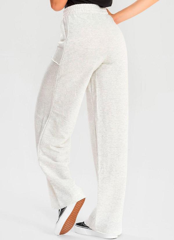 Meu Jeans - Calça Moletinho Wide Leg Val Mescla Banana 2