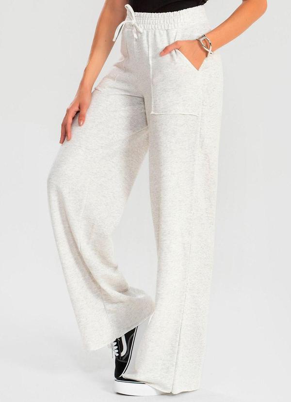 Meu Jeans - Calça Moletinho Wide Leg Val Mescla Banana 4