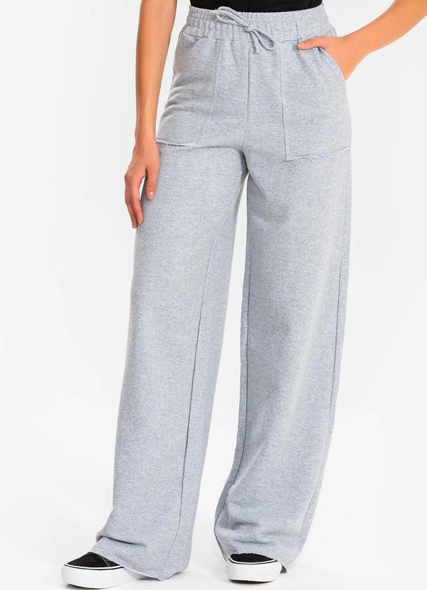 Meu Jeans - Calça Moletinho Wide Leg Val Mescla