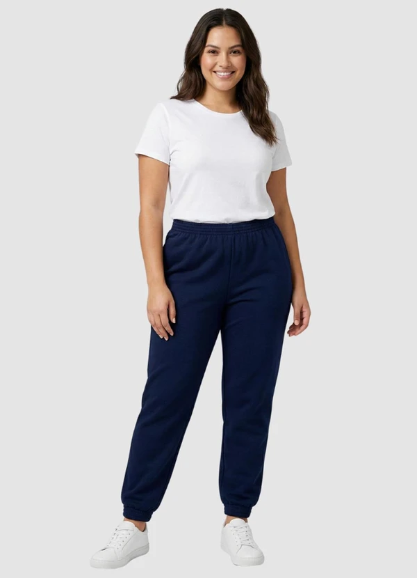 Yends Fashion - Calça Moletom Feminina Básica Azul 3