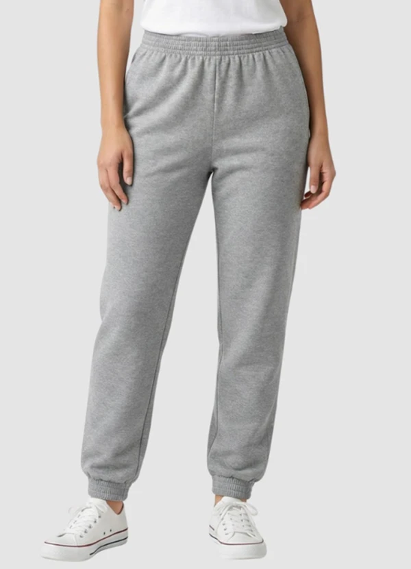 Yends Fashion - Calça Moletom Feminina Básica Cinza