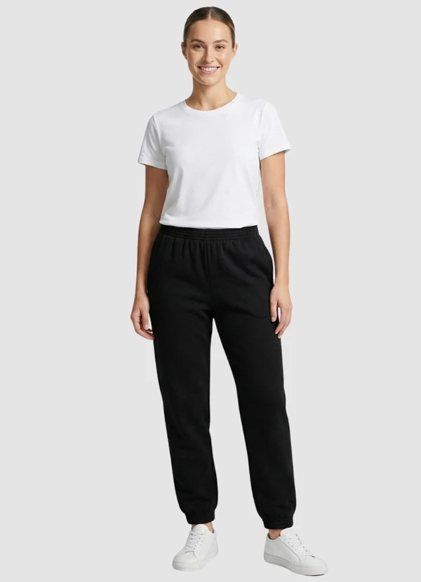 Yends Fashion - Calça Moletom Feminina Básica Preto 3