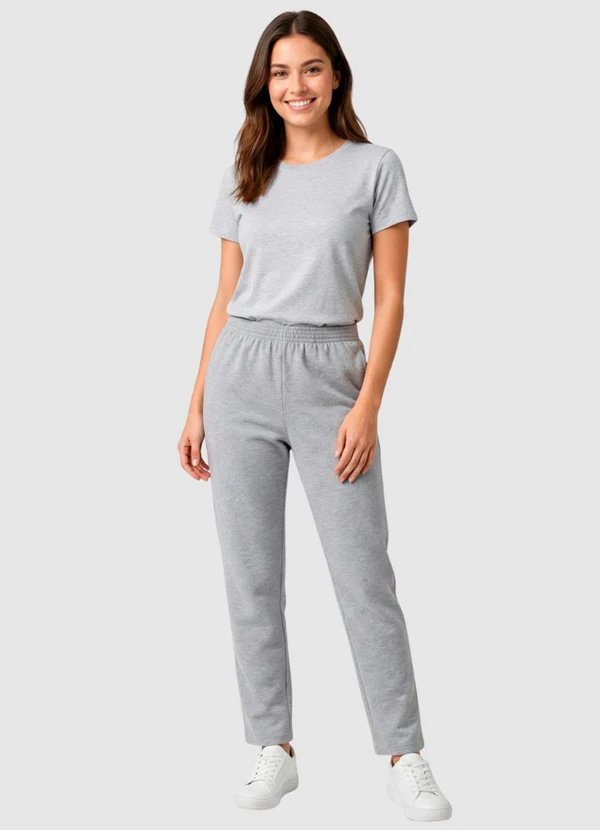 Yends Fashion - Calça Moletom Feminina Básica Preto 3