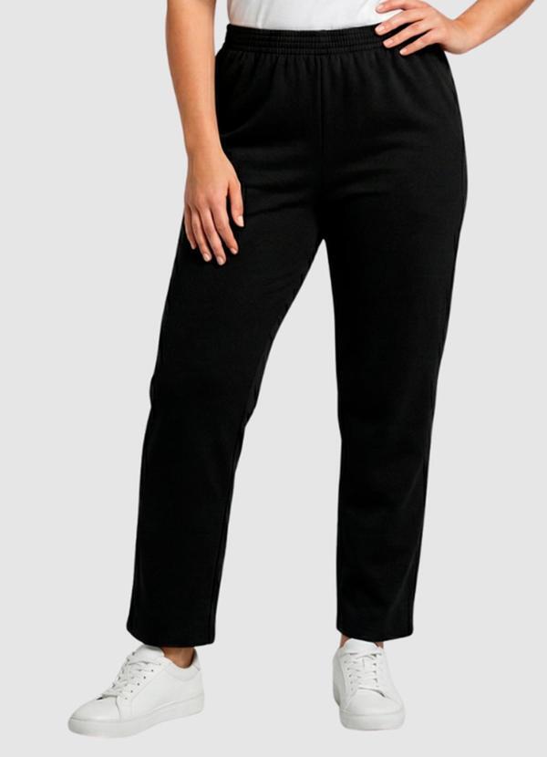Yends Fashion - Calça Moletom Feminina Básica Preto