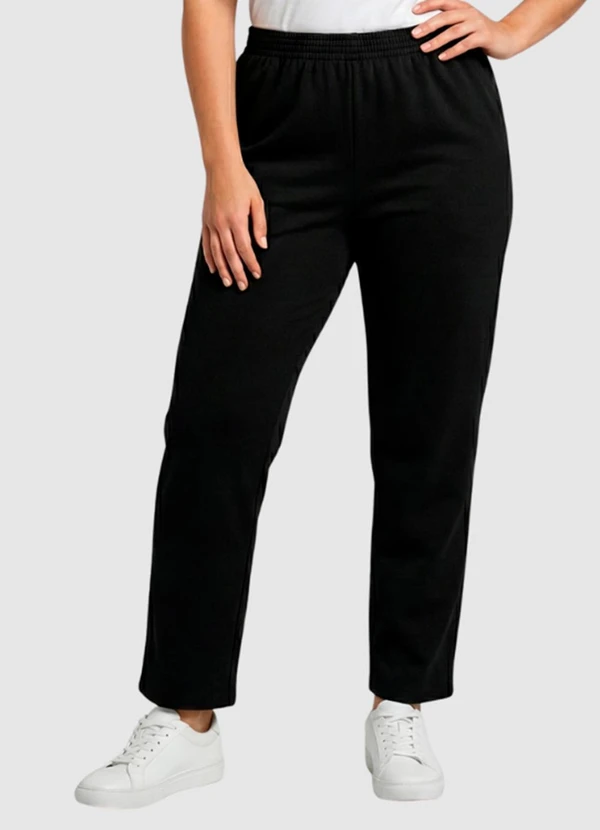 Yends Fashion - Calça Moletom Feminina Básica Preto 1