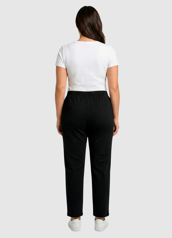 Yends Fashion - Calça Moletom Feminina Básica Preto 2