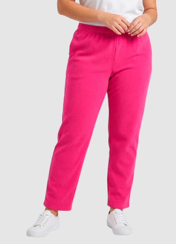 Yends Fashion - Calça Moletom Feminina Básica Rosa