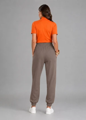 Endless - Calça Moletom Jogger Básico Marrom - ENDLESS