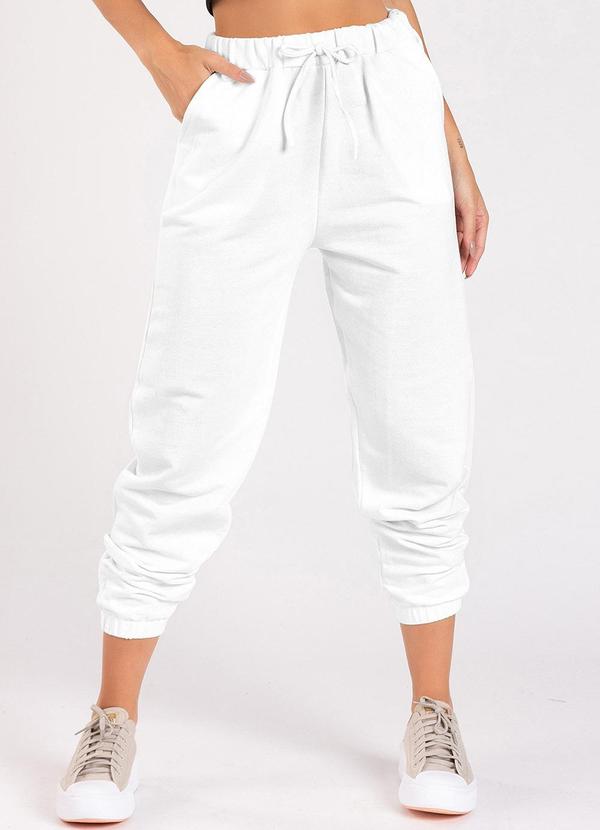 Meu Jeans - Calça Moletom Jogger Emy Branco