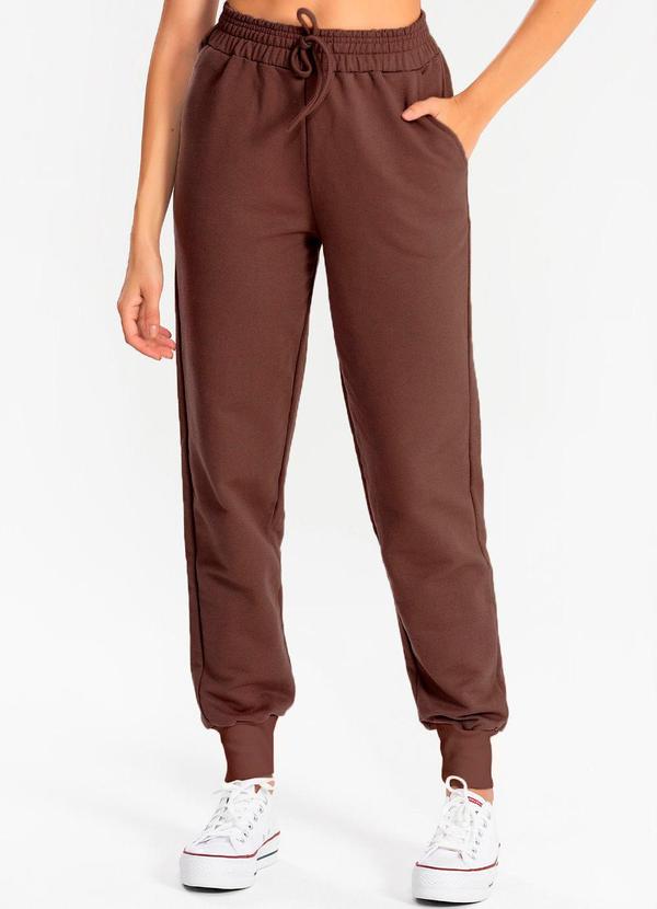 Meu Jeans - Calça Moletom Jogger Kally Marrom