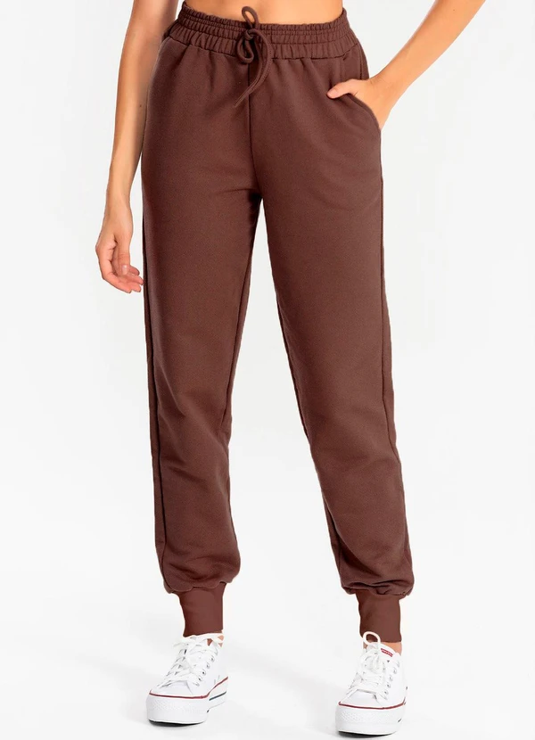 Meu Jeans - Calça Moletom Jogger Kally Marrom