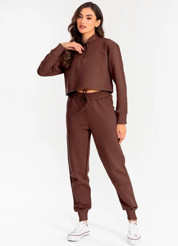 Meu Jeans - Calça Moletom Jogger Kally Marrom 3