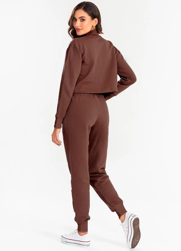 Meu Jeans - Calça Moletom Jogger Kally Marrom 4