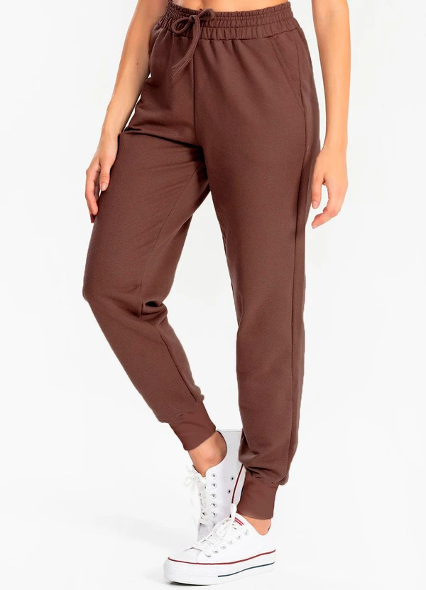Meu Jeans - Calça Moletom Jogger Kally Marrom 5