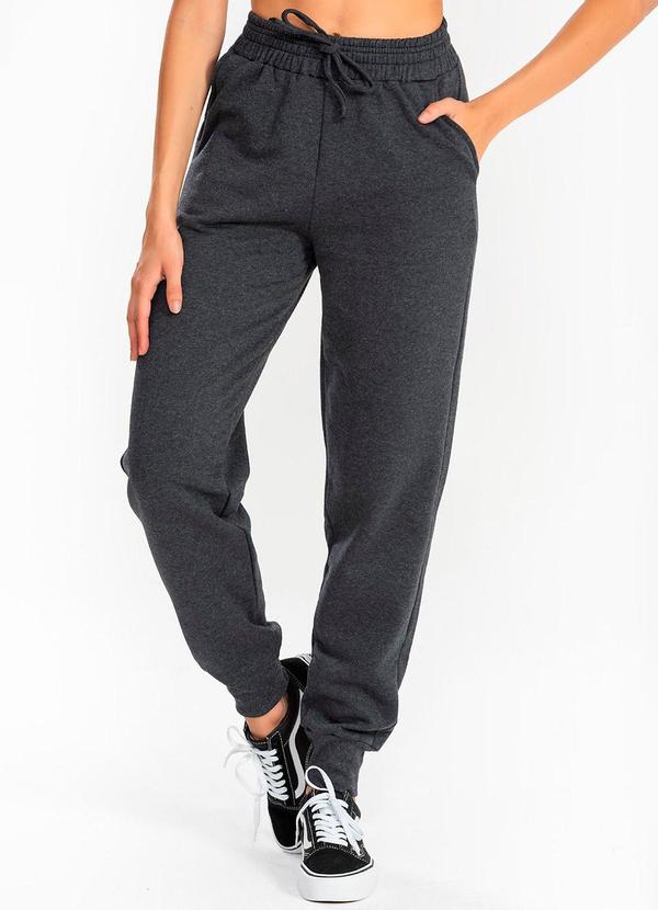 Meu Jeans - Calça Moletom Jogger Kally Mescla Escuro