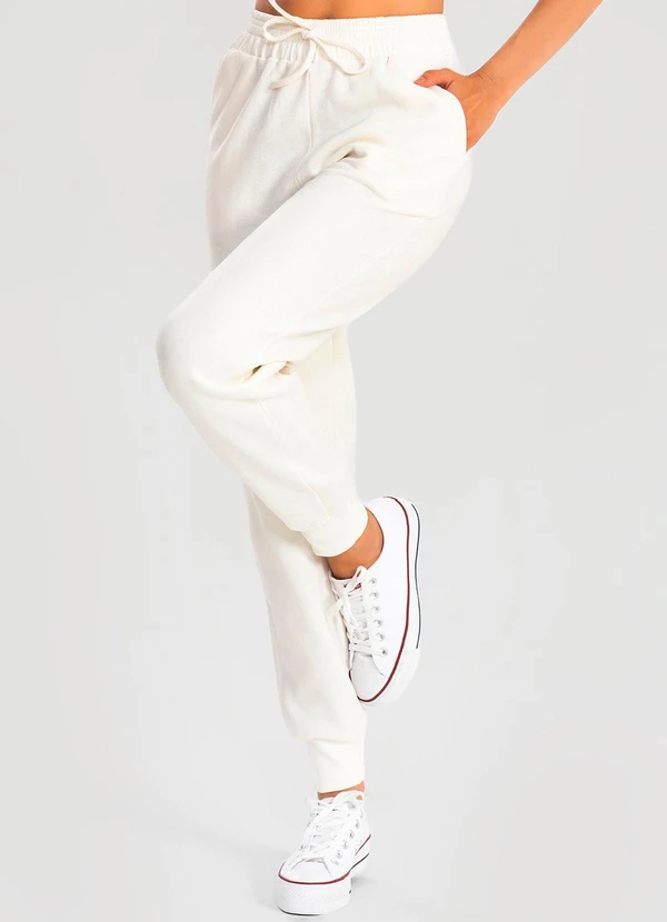 Meu Jeans - Calça Moletom Jogger Kally Off White 5