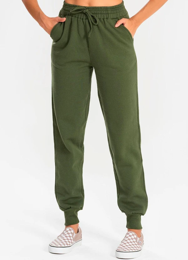 Meu Jeans - Calça Moletom Jogger Kally Verde Militar