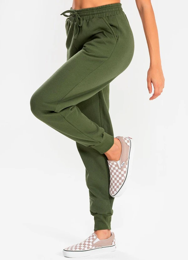Meu Jeans - Calça Moletom Jogger Kally Verde Militar 5