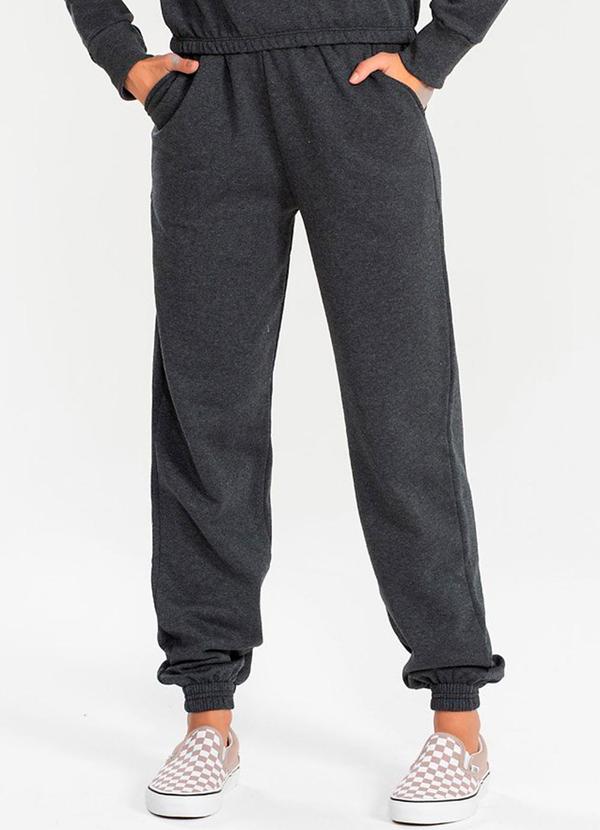 Meu Jeans - Calça Moletom Jogger Mescla Escuro