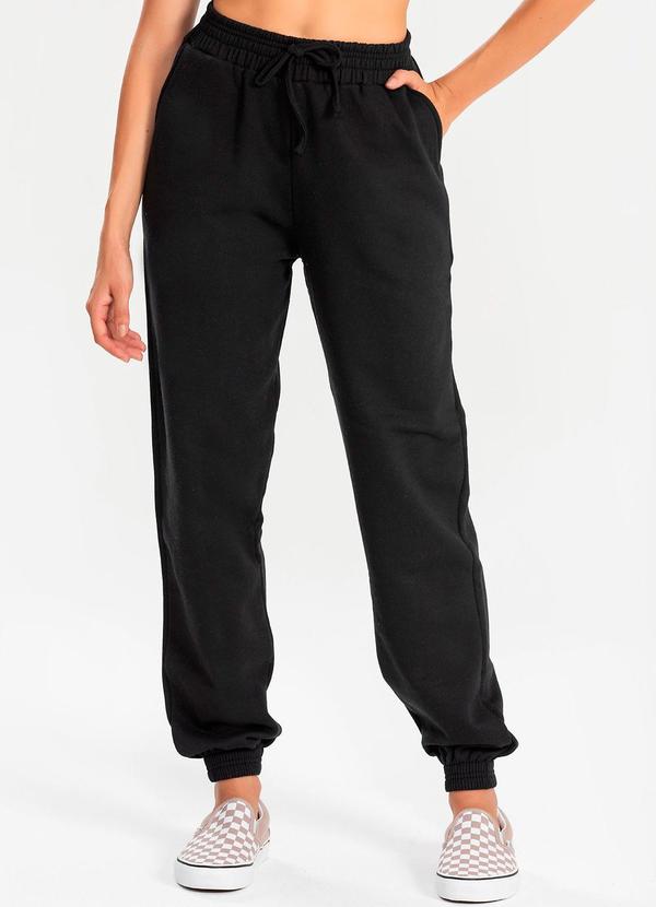 Meu Jeans - Calça Moletom Jogger Preto