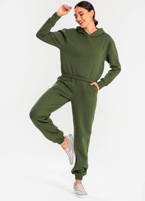 Meu Jeans - Calça Moletom Jogger Verde Militar 2