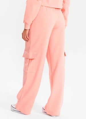Meu Jeans - Calça Moletom Reta Cargo Blush - MEU JEANS