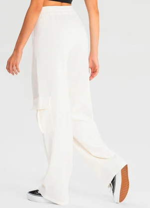 Meu Jeans - Calça Moletom Reta Cargo Off White - MEU JEANS