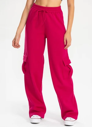 Meu Jeans - Calça Moletom Reta Cargo Pink - MEU JEANS