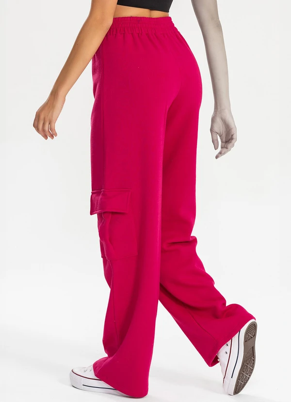 Meu Jeans - Calça Moletom Reta Cargo Pink 2