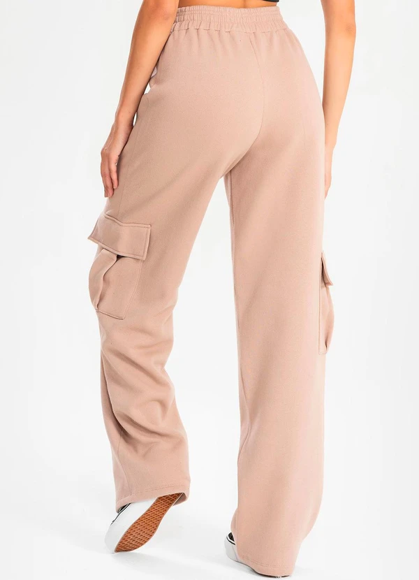 Meu Jeans - Calça Moletom Reta Cargo Terra 2